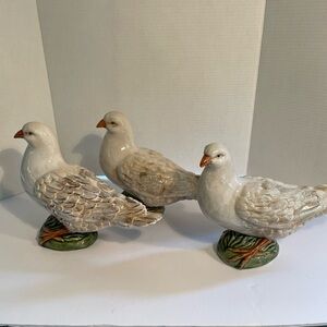 3 Hand-painted Doves